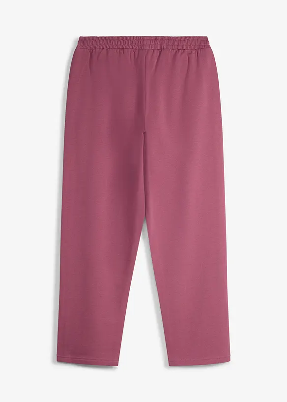 Sweathose Wide-Leg aus reiner Bio-Baumwolle in lila von hinten - bonprix