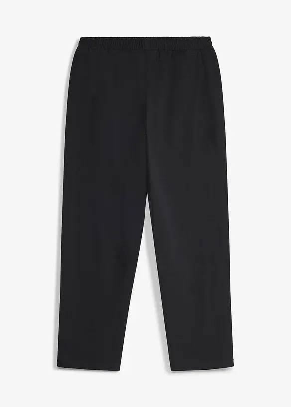 Sweathose Wide-Leg aus reiner Bio-Baumwolle in schwarz von hinten - bonprix