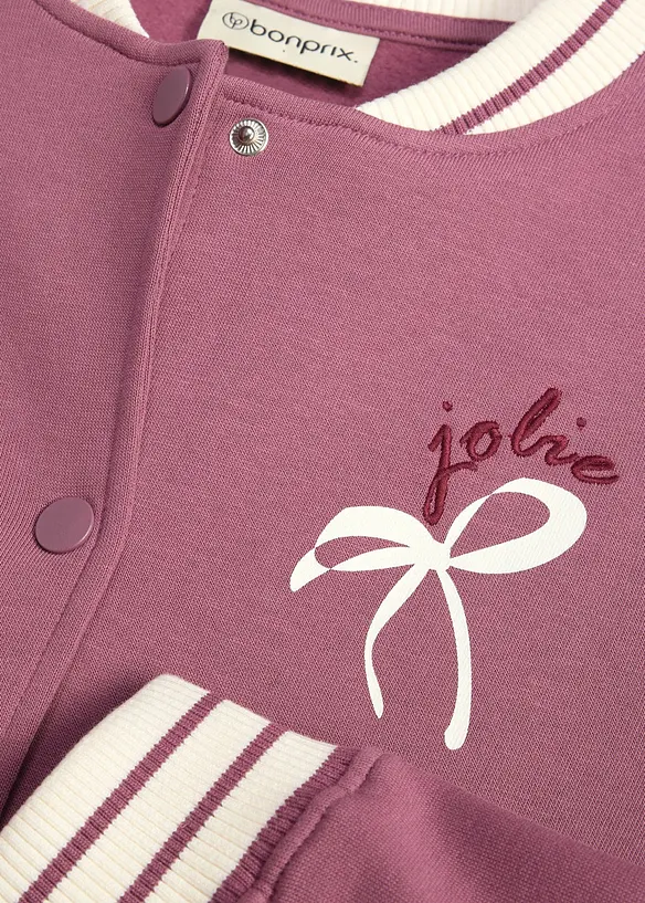 Sweatjacke aus reiner Bio-Baumwolle in lila - bonprix