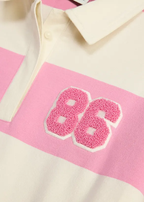 Polo-Sweatshirt aus reiner Bio-Baumwolle in rosa - bonprix