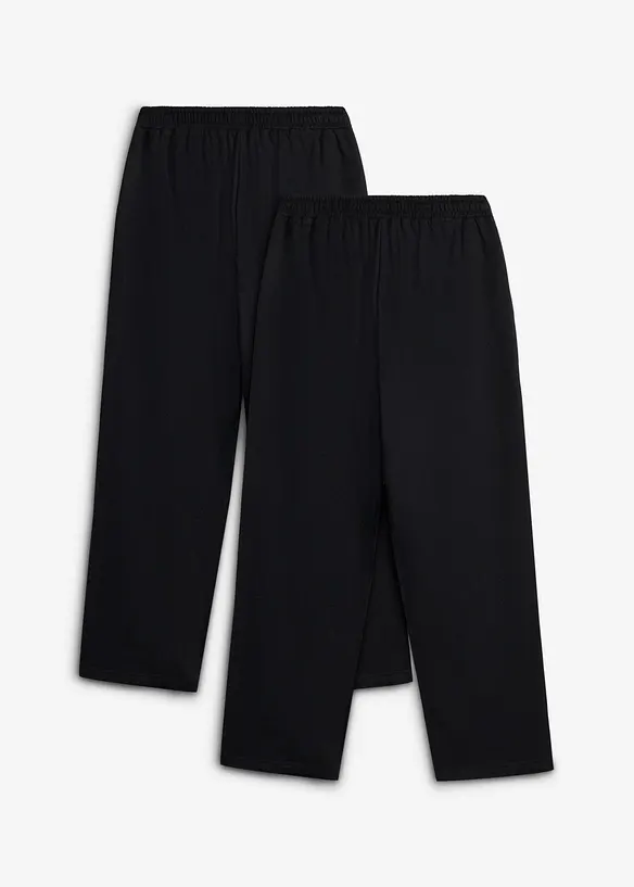 Jogginghose aus weicher Bio Baumwolle (2er Pack), Loose Fit in schwarz von hinten - bonprix