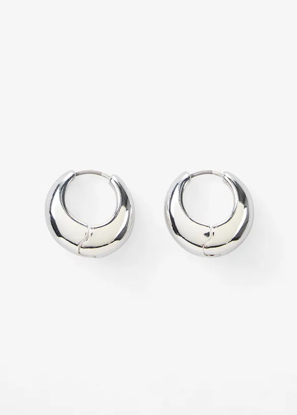 Chunky Creolen in silber von vorne - bonprix