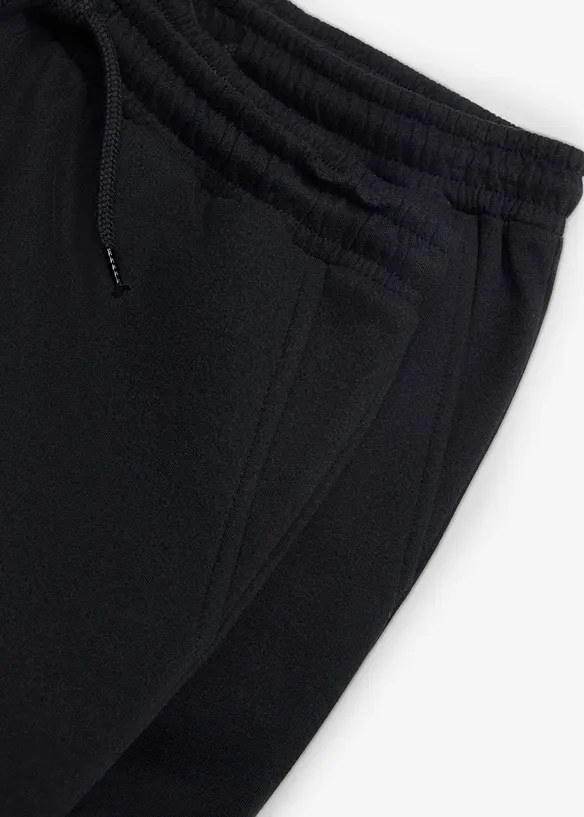 Jogginghose aus weicher Bio Baumwolle (2er Pack), Loose Fit in schwarz - bonprix