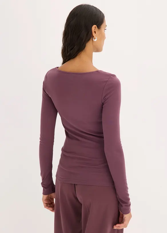 Langarmshirt mit Carré-Ausschnitt in lila von hinten (im Anschnitt) - bonprix Langarmshirt mit Carré-Ausschnitt in lila von hinten (im Anschnitt) - bonprix