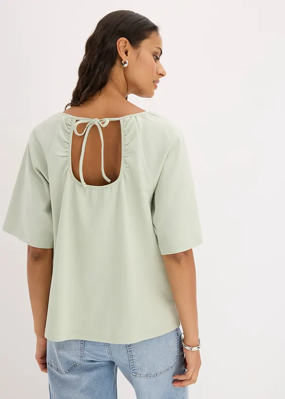 Oversize-Shirt aus Bio-Baumwolle in grün von hinten (im Anschnitt) - bonprix