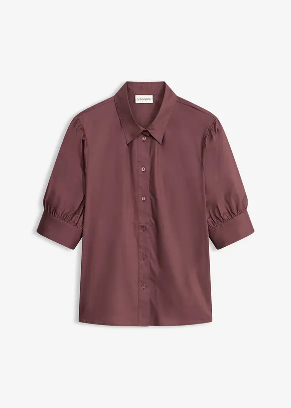 Bluse aus Baumwoll-Mix in lila von vorne - bonprix