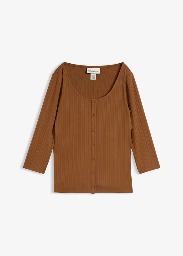Shirt aus softem Viskose-Mix in braun von vorne - bonprix