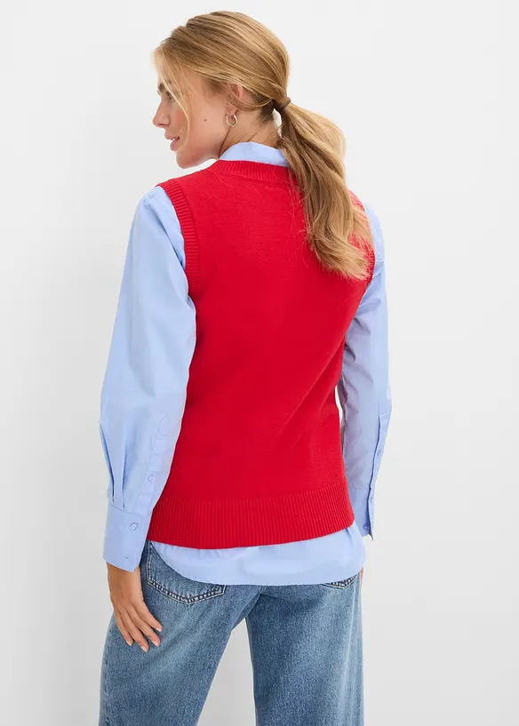 Pullunder in rot von hinten (im Anschnitt) - bonprix