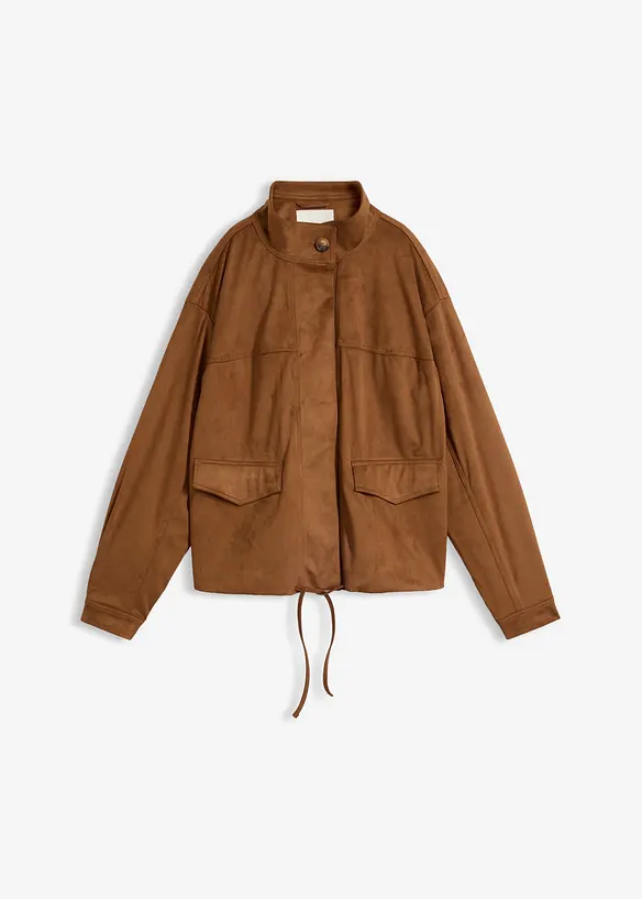 Lederimitat Blouson in braun von vorne - bonprix