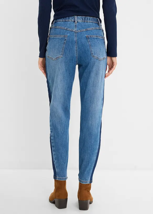 Mom-Jeans High Waist cropped in blau von hinten - bonprix Mom-Jeans High Waist cropped in blau von hinten - bonprix