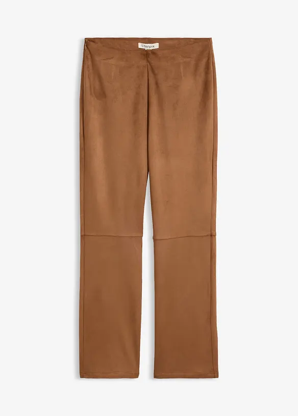 7/8-Hose in Velourslederimitat in braun von vorne - bonprix
