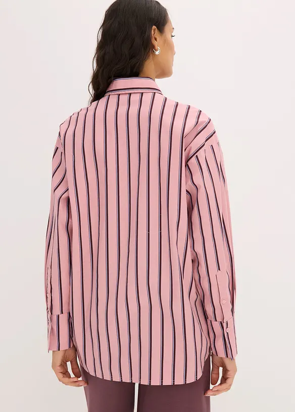 Hemdbluse aus Baumwoll-Mix in rosa von hinten (im Anschnitt) - bonprix Hemdbluse aus Baumwoll-Mix in rosa von hinten (im Anschnitt) - bonprix