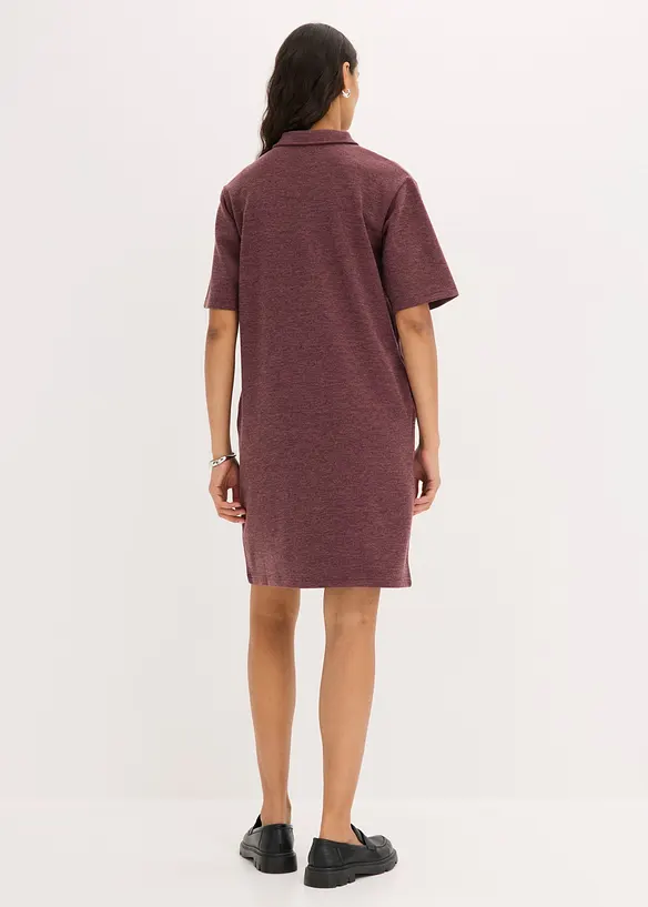 Kleid mit Reißverschluss aus Piqué in lila von hinten (Totalaufnahme) - bonprix