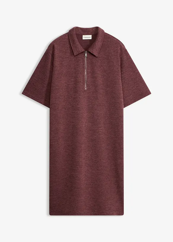 Kleid mit Reißverschluss aus Piqué in lila von vorne - bonprix
