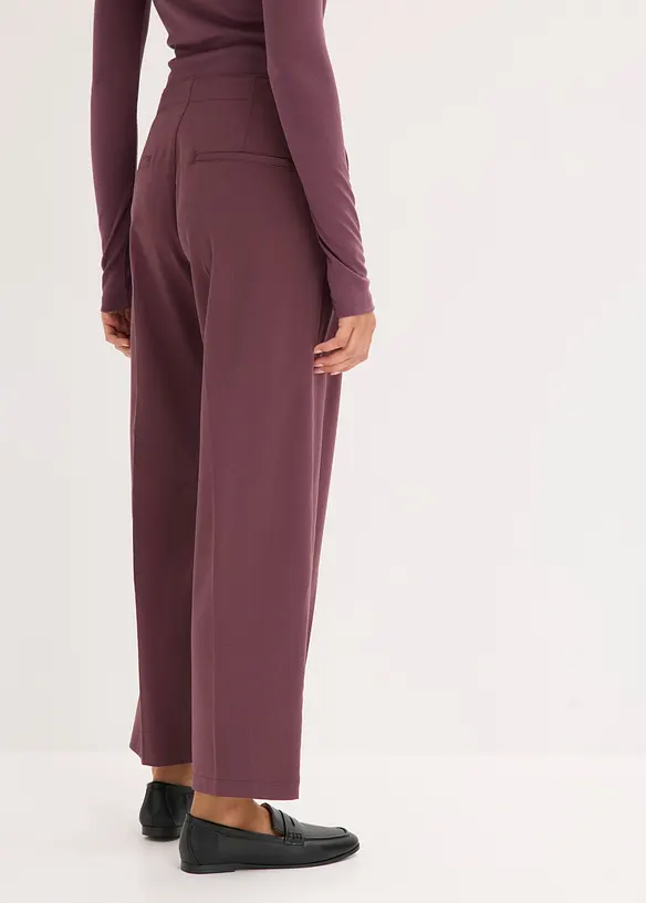 Gerade Hose mit Reißverschluss in lila von hinten - bonprix