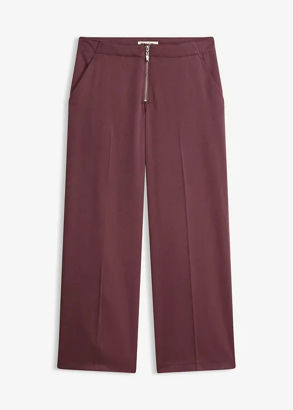 Gerade Hose mit Reißverschluss in lila von vorne - bonprix