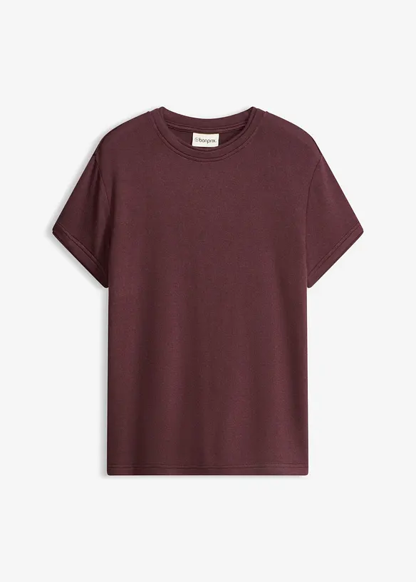 T-Shirt in 2-in-1-Optik aus Viskose-Mix in lila von vorne - bonprix T-Shirt in 2-in-1-Optik aus Viskose-Mix in lila von vorne - bonprix