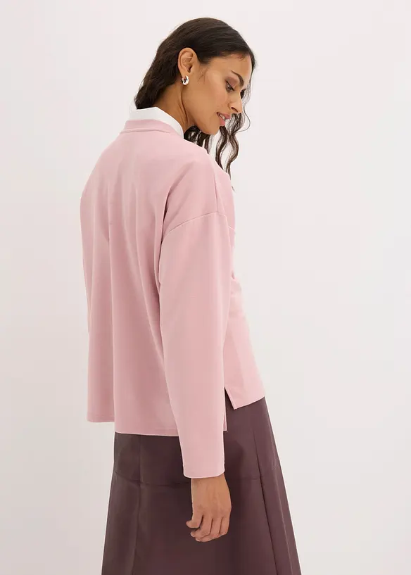 Oversize-Scubashirt aus Viskose-Mix in rosa von hinten (im Anschnitt) - bonprix