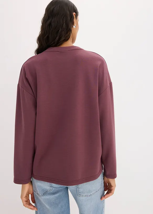 Oversize-Scubashirt aus Viskose-Mix in lila von hinten (im Anschnitt) - bonprix