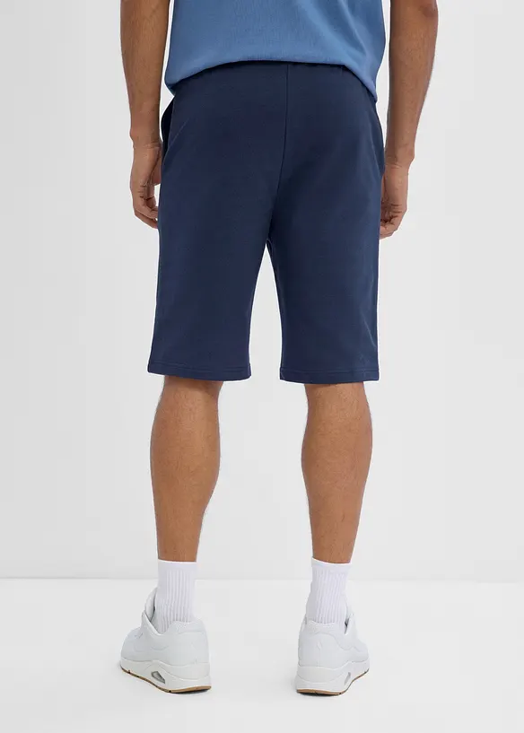 Sweat-Bermuda aus reiner Bio-Baumwolle in blau von hinten - bonprix