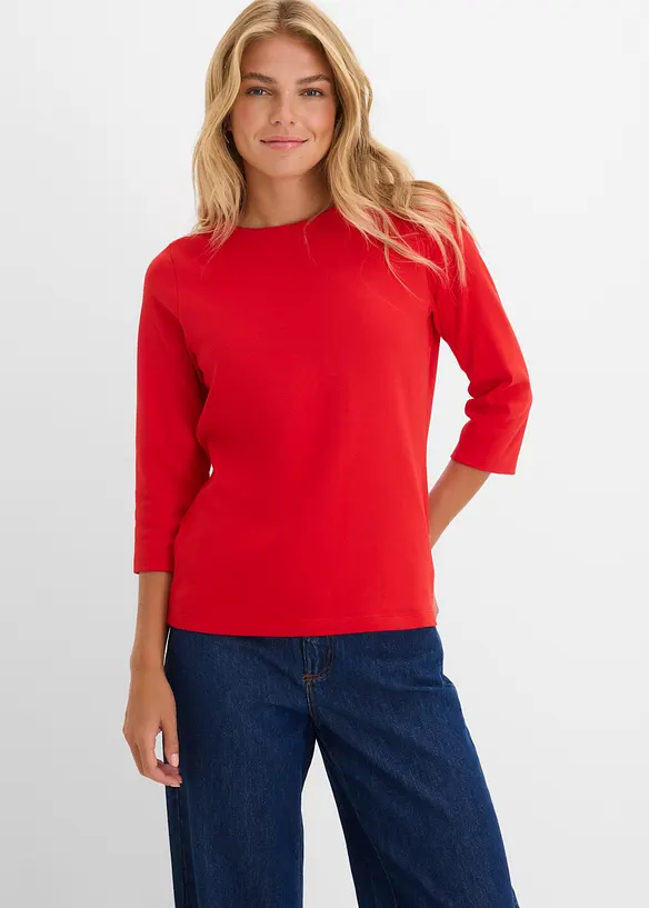 Shirt aus reiner schwerer Bio-Baumwolle in rot von vorne (im Anschnitt) - bonprix Shirt aus reiner schwerer Bio-Baumwolle in rot von vorne (im Anschnitt) - bonprix