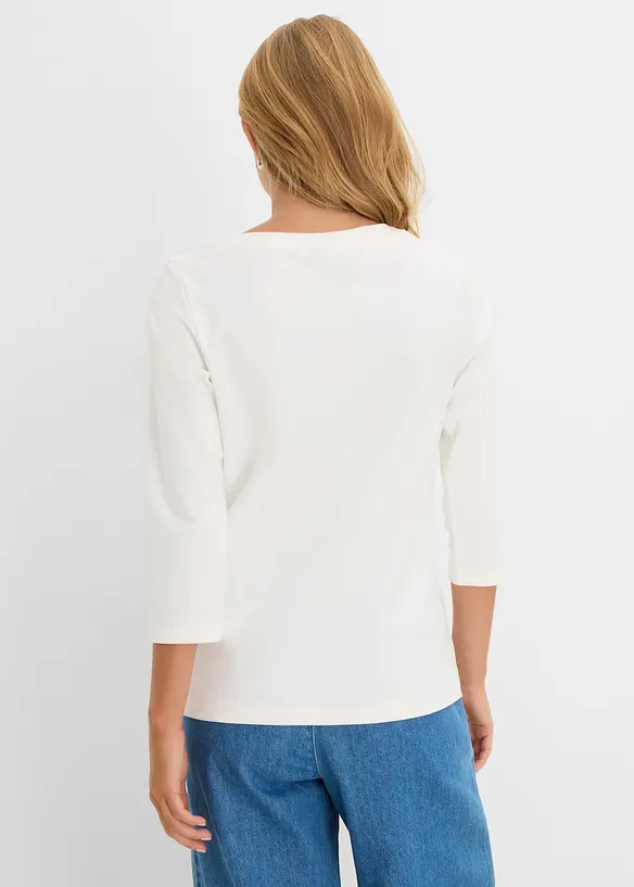 Shirt aus reiner schwerer Bio-Baumwolle in weiß von hinten (im Anschnitt) - bonprix Shirt aus reiner schwerer Bio-Baumwolle in weiß von hinten (im Anschnitt) - bonprix