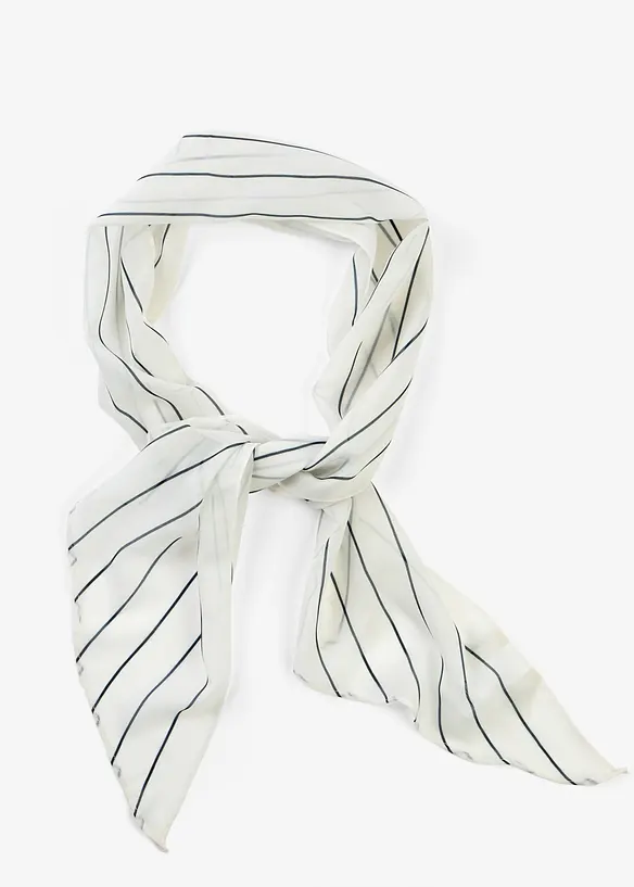 gestreiftes Tuch aus Chiffon in weiß von vorne - bonprix