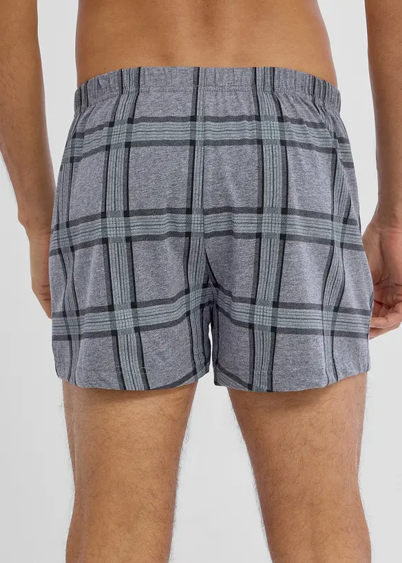 Boxershorts weit (3er Pack) in grau von hinten - bonprix