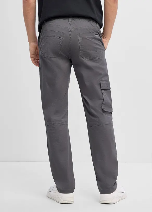 Regular Fit Stretch-Hose mit Handy-Tasche, Straight in grau von hinten - bonprix