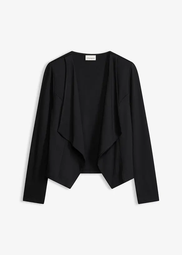 Jersey-Blazer aus Punto di Roma in schwarz von vorne - bonprix