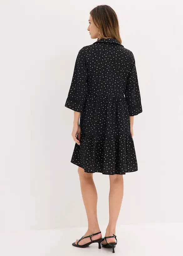 Kurzes Kleid aus Viskose-Mix in schwarz von hinten (Totalaufnahme) - bonprix