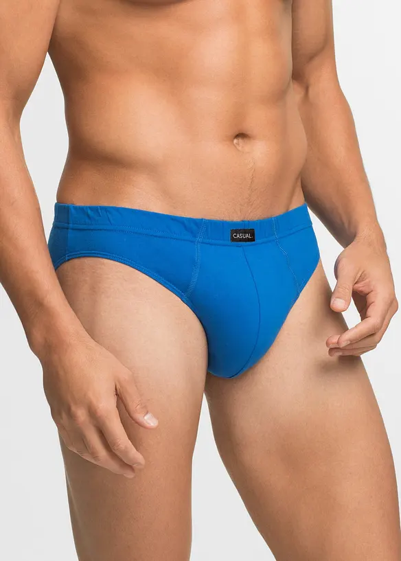 Slip mit weicher Baumwolle (10er Pack) in grau von vorne - bonprix