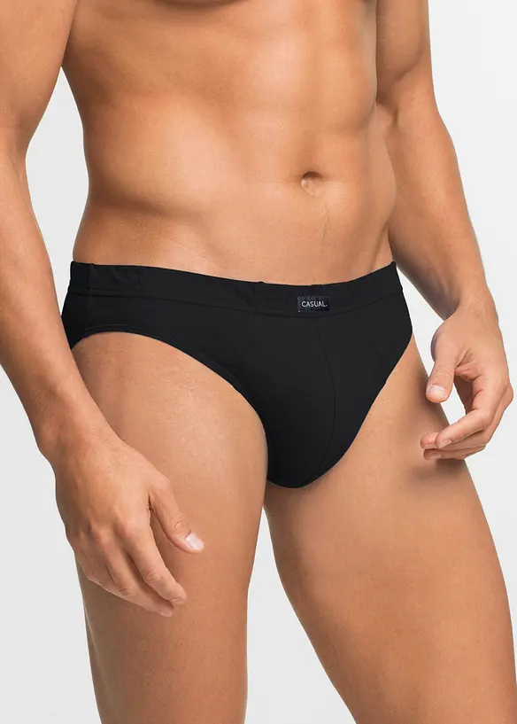 Slip mit weicher Baumwolle (10er Pack) in schwarz von vorne - bonprix