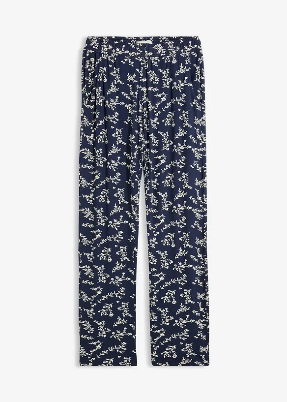 Jersey-Hose aus Viskose-Mix in blau von vorne - bonprix