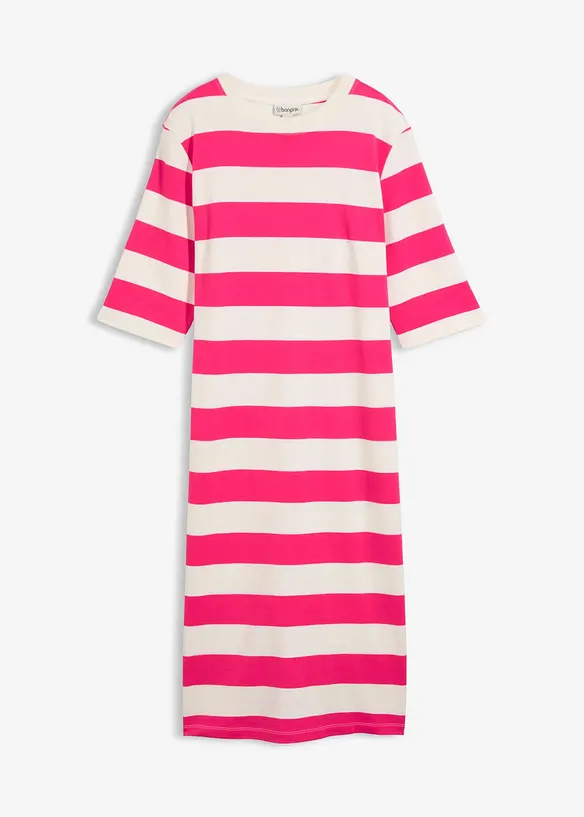 Shirtkleid aus schwerer reiner Bio-Baumwolle in pink von vorne - bonprix