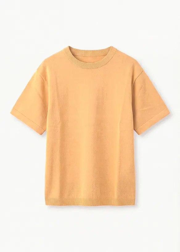 Feinstrickpullover aus reiner Bio-Baumwolle in orange von vorne - bonprix Feinstrickpullover aus reiner Bio-Baumwolle in orange von vorne - bonprix