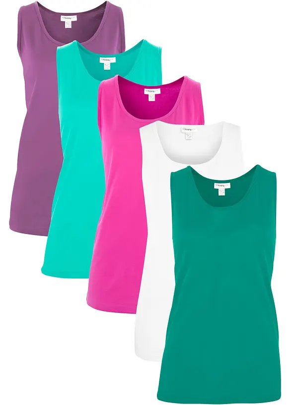 Long-Top (5er-Pack) in grün von vorne - bonprix Long-Top (5er-Pack) in grün von vorne - bonprix
