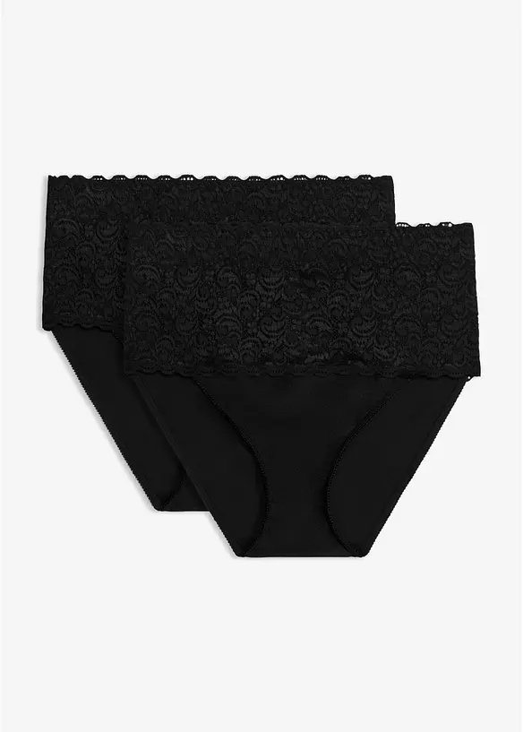 Strong Shape Slip (2er Pack) in schwarz von vorne - bonprix