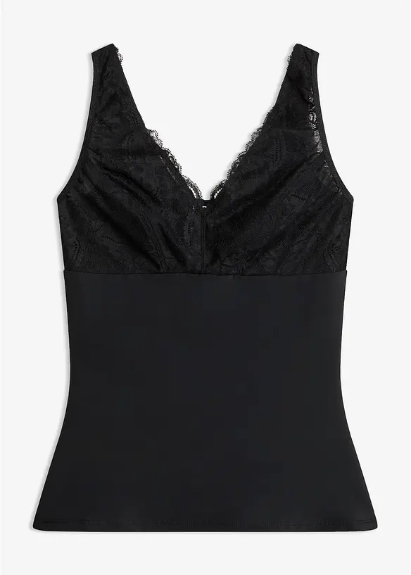 Medium Shape Top mit Spitze in schwarz von vorne - bonprix