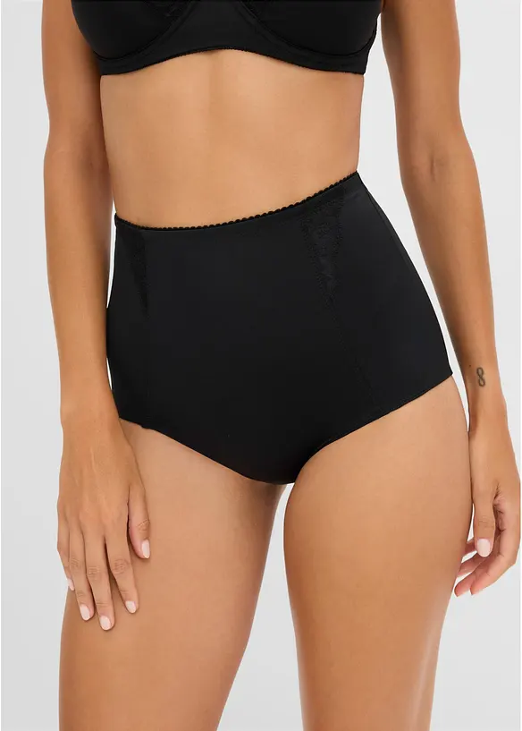 Strong Shape Panty mit Stickerei in schwarz von vorne - bonprix