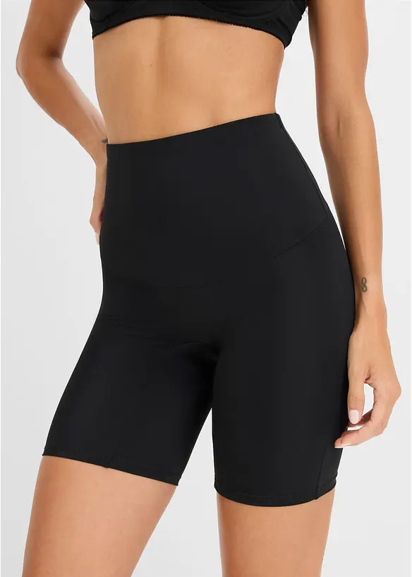Strong Highwaist Shape-Radlerhose in schwarz von vorne - bonprix