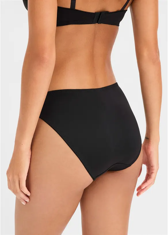 Slip mit Spitze (3er Pack) in schwarz von hinten - bonprix