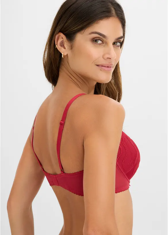 Schalen-BH mit zarter Stickerei (2er Pack) in rot von hinten (im Anschnitt) - bonprix
