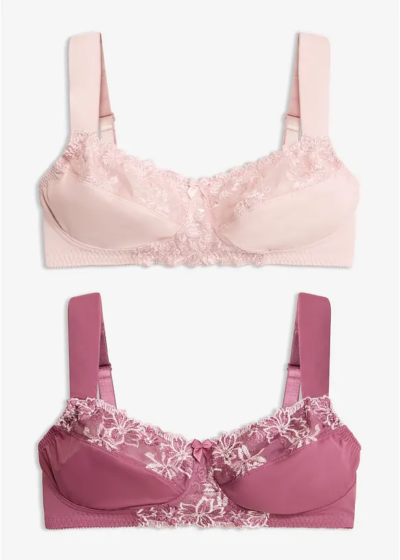 BH (2er-Pack) in lila von vorne - bonprix