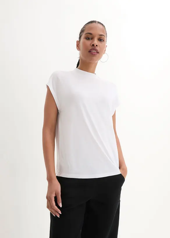T-Shirt aus softer Viskose in weiß von vorne (im Anschnitt) - bonprix T-Shirt aus softer Viskose in weiß von vorne (im Anschnitt) - bonprix