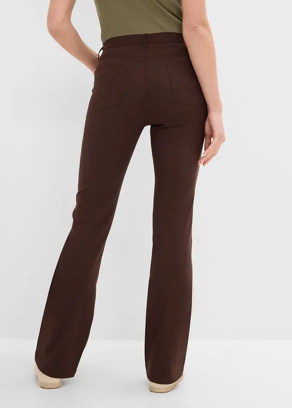 Bengalin-Bootcut-Hose aus Viskose-Mix in braun von hinten - bonprix