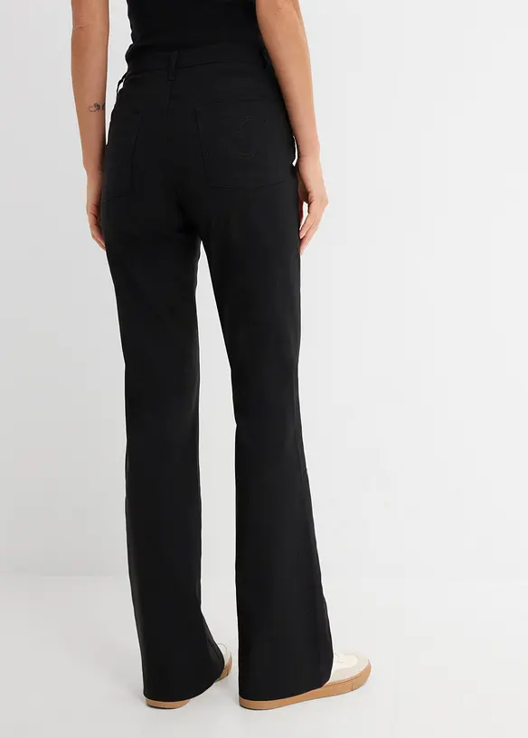 Bengalin-Bootcut-Hose aus Viskose-Mix in schwarz von hinten - bonprix