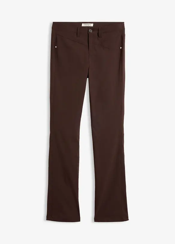 Bengalin-Bootcut-Hose aus Viskose-Mix in braun von vorne - bonprix