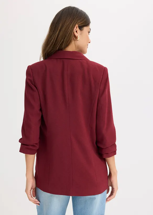 Longblazer mit drapierten Ärmeln in rot von hinten (im Anschnitt) - bonprix Longblazer mit drapierten Ärmeln in rot von hinten (im Anschnitt) - bonprix