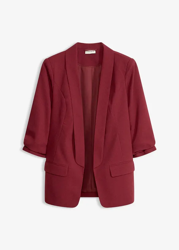 Longblazer mit drapierten Ärmeln in rot von vorne - bonprix Longblazer mit drapierten Ärmeln in rot von vorne - bonprix